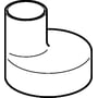 Tegning af Geberit excentrisk PEH reduktion til svejsning, 110 x 56 mm, sort materiale.