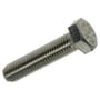 S + P-sætskrue M8 x 20 mm i rustfrit A2-stål, set skråt fra siden med sekskanthoved og fuldgevind.