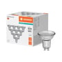 Ledvance PAR16 LED-spotpære står foran emballagen, hvor 36° spredningsvinkel, 350 lumen og 4000 K fremgår.