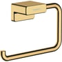 Hansgrohe AddStoris toiletpapirholder i poleret guld-optik med skjult befæstigelse, vist i et stilrent design.