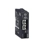 Schneider Electric TM3 Modbus seriel buskobler modul, type TM3BCSL, set fra siden med fokus på tilslutningsporte og drejeknapper.
