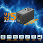Verbatim UTA-06 GaN III rejseadapter med forskellige stiktyper: EU Type C, UK Type G og US Type A/AUS Type I.