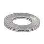 Nord-Lock® originale delta sikringsskive SP til 5 mm bolte, vist fra oven på hvid baggrund med tydelige kileribber.