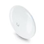 Ubiquiti UniFi Device Bridge Pro set skråt forfra med synlige blå statusindikatorer langs kanten.