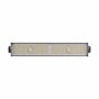 SpectrumLED linear high bay LED-armatur på 150 W set lige forfra med den lange LED-lysflade og beslag i enderne.