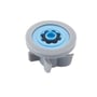 NEOPERL flow regulator til 1/2" rør med et flow på 10,0 L, vist med blå og grå plastdele og en sort pakning.