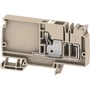 Weidmüller AAP12 10 LO WT beige push-in tilslutningsklemme med 10mm² kabelareal, vist i tværsnit for at vise intern mekanisme.