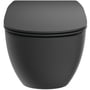 Elegant sort Ideal Standard væghængt toilet med lukket front og skjult montering, 365x535x380 mm.