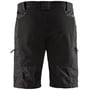 Bagside af Blåkläder service shorts i sort med stretchpaneler og flere lommer med lynlås.