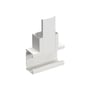 Wibe T-stykke WGX-A i hvid RAL9003/70, måler 120x72 mm, med synlige samlingsprofiler og monteringsdetaljer.
