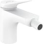 Hansgrohe Vivenis bidétarmatur i mat hvid med 130mm fremspring og integreret bundventil samt perlator.
