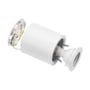 SpectrumLED CHLOE GU10 rund, hvid lampe vist adskilt med fatning, ledning og monteringsdele synlige.