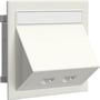 Wibe dataudtag i hvid RAL9010/60, vinklet design med to Cat6 UTP porte vist på hvid baggrund.