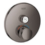 Grohtherm SmartControl termostat i antracit med to drejeknapper og display til temperaturvisning.