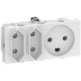 LK FUGA® – Vandret stikkontakt med jord og 2 stk. Europlug udtag (maks. 2,5A), 2 modul, hvid