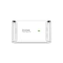 D-Link DPE-101GI Gigabit PoE-injektor set oppefra med grøn indikator og markeringer for porte.