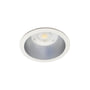SG Armaturen Rax Soft 150 downlight i satin hvid med en sort reflekterende inderside og synlig LED lyskilde.