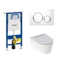Geberit Sigma 112 cm toiletpakke, inkl. Geberit ONE, Turboflush + SoftClose toiletsæde, og Sigma20: Hvid (krom detajler) trykknap