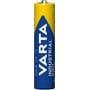 Enkelt Varta Industrial AAA batteri i gul og blå med klar produktinformation og Varta logo.