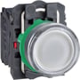 Schneider Electric Harmony Style 5 lampetryk med hvid trykflade, 24VAC/DC, 1NO+1NC kontakt, Ø22mm.