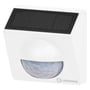 LEDVANCE SMART+ WiFi-bevægelsessensor set tæt på med solcellepanelet øverst og den buede PIR-sensor nederst.