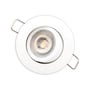 Scan Products Luna Low profile LED downlight i mat hvid, der viser monteringsclipsene, klar til installation i loftet.