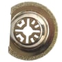 Ironside halvrund multicutter-savklinge på 65 mm med Starlock-optag og kornet skærekant, set forfra.