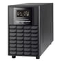Højre skråbillede af PowerWalker VI 1500 CW UPS i sort, med fokus på frontpanelets design og ventilationsgitter.