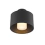 SLV Photoni CL loftlampe i sort med E27 fatning og mat hvid lysdiffuser. Lampen er cylinderformet og monteres på loftet.