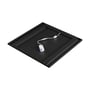 Bagsiden af det sorte SpectrumLED Algine Line CCT LED-panel med ledning og tilsluttet driver synlig.