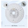Detaljeret billede af LEDlife LED indsatsen Ø170mm, med indikation af effektvalg (12W, 18W, 24W) og CCT (3K til 6.5K).
