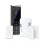 Ubiquiti UniFi Access G3 Gate Starter Kit set forfra med det numeriske tastatur synligt og den hvide Gate Hub centralt placeret.