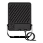 LEDVANCE Floodlight Compact projektør set bagfra med køleribber, monteringsbeslag og tilslutningskabel.