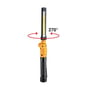 Tegning viser Ironside slim LED-håndlampens hoved drejet 270 grader vandret.