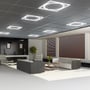 V-TAC 60x60 LED-panel med ottekantet lysramme monteret i loftet over siddeområdet i en moderne stue.