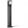 Steinel GL 85 SC udendørs armatur i antracit, 90 cm høj model med kubisk lampehoved og integreret sensor.
