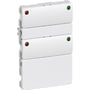 IHC Control Alarm, FUGA statustryk med 4 tryk og 2 lysdioder (rød og grøn) pr. tangent, 1½ modul, hvid – Lauritz Knudsen