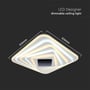 Dimensioner på V-TAC 150W LED loftlampe, viser 510mm bredde og dybde med et drejet design.