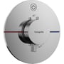 Hansgrohe ShowerSelect Comfort termostatbatteri i krom med 155mm rund plade og Select-betjening.