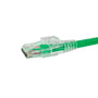 Simply45 S45-1600P RJ45 Pass-Through stik til CAT6 UTP kabel, tonet grøn farve med synlige ledere.