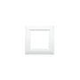 SG Armaturen Soft Square ramme i hvid til 1xmodul, viser et rent kvadratisk design med målene 140x140 mm.