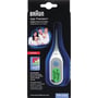 Braun Age Precision digitalt termometer PRT 2000 i original emballage, med billede af familie og grafisk febervisning.