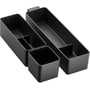 Hansgrohe Xelu Q organizer til skuffer i mat sort plast med forskellige rum til opbevaring.