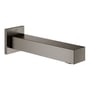 Grohe Eurocube karudløb i messing med børstet hard grafit finish og 170 mm tud, vist på hvid baggrund.