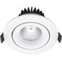 Nordtronic Velia Pro Tilt LED indbygningsspot, mat hvid, rund, 2700K, 650 lm, 9W uden driver