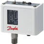 Danfoss KP 35 pressostat til regulering og overvågning med justerbar trykinterval fra 0,2 til 7,5 bar.