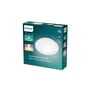 Emballagen til Philips Moire loftlampe, der viser produktets navn, 6W, varmt hvidt lys og EyeComfort teknologi.