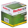 Fischer GB Green 8 universaldybel pakke med 20 stk. i grønt design med tydelige produktinformationer og certificeringer.