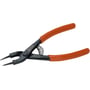 Bahco låseringstang 225mm til indvendige låseringe 40-100mm med lige spidser og orange plastdyppede håndtag.