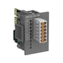 ABB TA5120-2AI-UIW analogt indgangsmodul med 2 AI (U/I) og 12-bit opløsning, vist med fjederklemmer og mærkning.